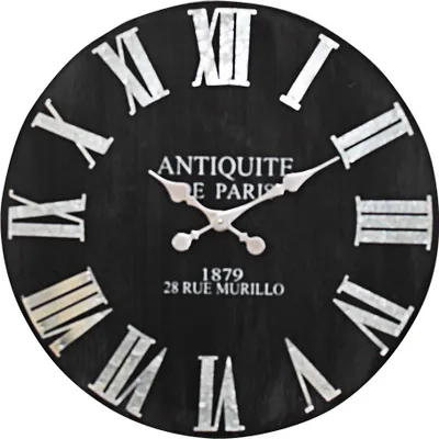 Produktbild von Wanduhr, schwarz, römische Ziffern, Durchmesser 60 cm