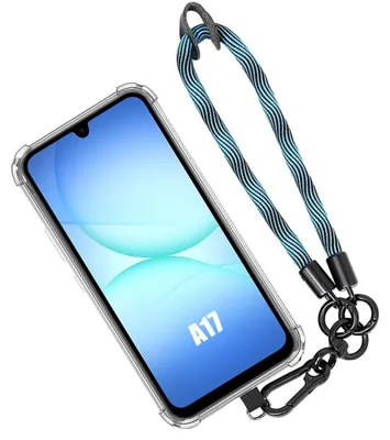 Image de Coque pour Samsung Galaxy A17 4G/5G, Silicone Transparent Antichoc avec Dragonne Bleue