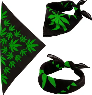Produktbild von Festival Bandana mit Marihuana-Muster 55x55 cm