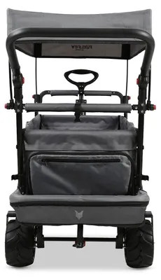 Produktbild von FUXLIFE by FUXTEC Strand-Bollerwagen FX-CTB800 Grau  Faltbarer Transportwagen   Gepolsterter Innenraum  Sonnendach   Offroad-Räder  Stabil & klappbar Grau