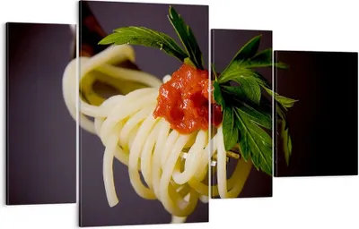 Produktbild von Bild auf Leinwand - Leinwandbild - Italien pasta spaghetti - 120x70cm - Wand Bild - Wanddeko - Leinwanddruck - Bilder - Kunstdruck - Wanddekoration - Leinwand bilder - Wandkunst - DL120x70-1307