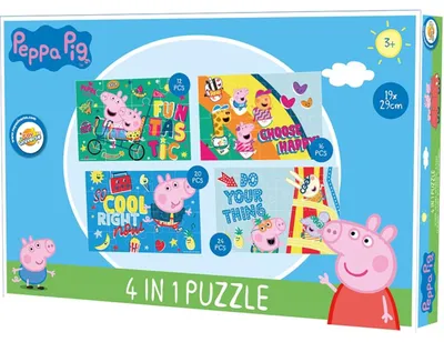 Obrázek produktu pro Dětské puzzle 4v1 PRASÁTKO PEPPA a kamarádi, 19x29