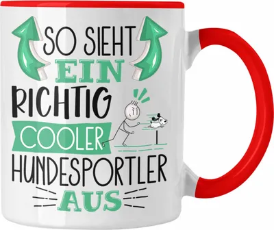Produktbild von Trendation - Hundesportler Tasse So Sieht Ein Richtig Cooler Hundesportler Aus Geschenk Lustiger Spruch Geschenkidee (Rot)
