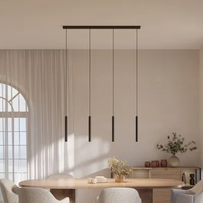 Produktbild von LUMIÈRE Design Pendelleuchte 'Learis' 4-flammig LED dimmbar Hängelampe Schwarz