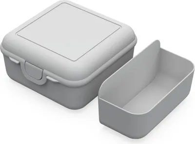 Produktbild von Weiße quadratische Brotzeitbox mit intelligentem Klickverschluss für Brötchen und Sandwiches