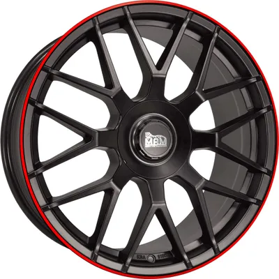 Produktbild von 19 Zoll MAM GT1 5x112 ET30 Alufelgen MATT BLACK LIP RED