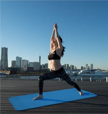 Produktbild von Pilates- und Yogamatte, LxBxH 180x60x0,6 cm, blau