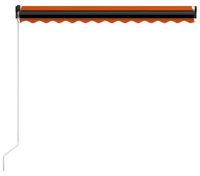 Productafbeelding van vidaXL Markies, handmatig intrekbaar, met LED-verlichting, 350x250 cm, oranje en bruin
