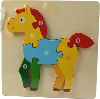 Produktbild von Erstes Holzpuzzle für Kleinkinder 6 Teile - Farbenfrohes Lernspielzeug & Steckpuzzle