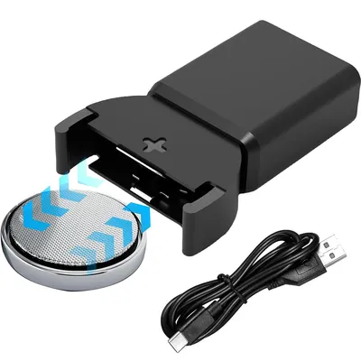 Produktbild von USB 3,6 V Knopfzellen-Ladegerät , kompatibel mit LIR2032, LIR2025, LIR2016, LIR1632, intelligent, LED-Anzeige, kompakt & tragbar
