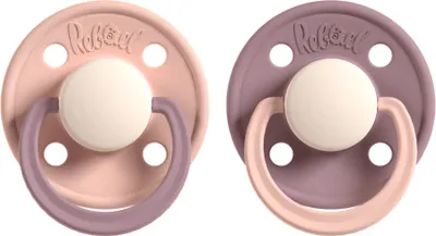Produktbild von Rebael Schnuller 2er-Pack, Tornado Pearly Rhino / Misty Pearly Poodle, Size 2 (6+ Monate)