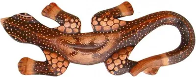 Produktbild von Deko-Gekko MANIS, Holz, natur, verziert, Wandschmuck, Grösse:100 cm