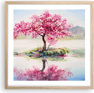 Produktbild von Gerahmtes Poster - Rahmen in heller Eiche - Baum Abstraktion - 50x50 cm - Wand Bild - Wanddeko - Wandbilder - Kunstposter - Wandposter - Bilderrahmen - Bilder - Kunstdruck - Wandbild - P2NAC50x50-3805
