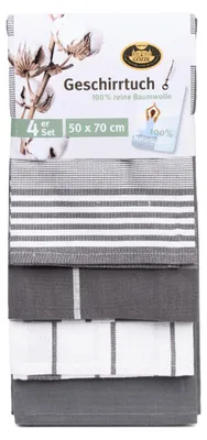 Image de Gözze - Ensemble de torchons de cuisine, 4 pièces, tissu jacquard 100% coton, qualité supérieure