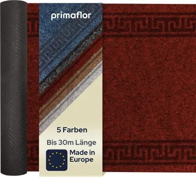Produktbild von Primaflor Sauberlauf OLYMPIA - Rot - 1,00m x 3,50m - Meterware - Schmutzfangmatte in 5 Farben - Fußmatte mit rutschfestem Gel-Rücken - Antirutsch Läufer