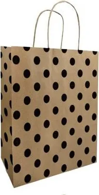 Zdjęcie produktu dla Torba KRAFT CZARNE KROPKI 230x120x300