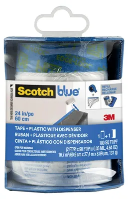 Produktbild von Scotch Abdeckfolie mit Abroller – transparent, 60,9 cm × 27,4 m, 1 Rolle