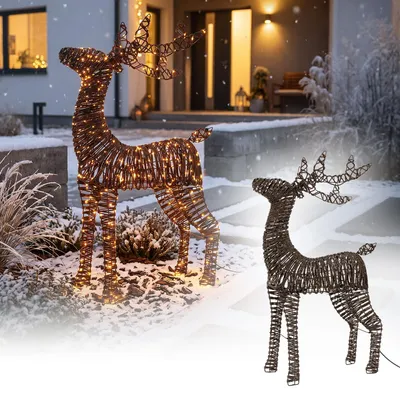 LED Weihnachtsrentier 95 cm, 600 LEDs, Timer, Innen & Außen