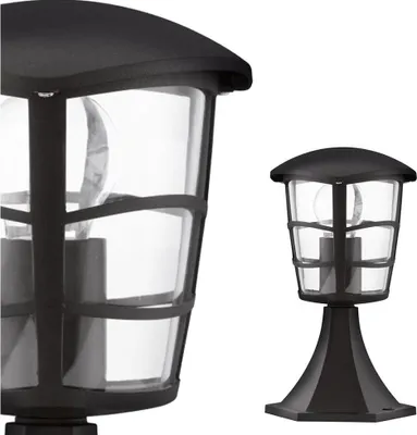 Productafbeelding van EGLO ALORIA, Buitenlamp, kolommodel, zwart, aluminium, kunststof, IP44, geschikt voor: entree, tuin, terras, fitting E27