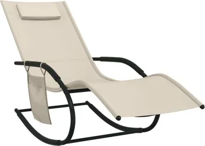 Zdjęcie produktu dla VidaXL 318122, Lounge, Obite siedzisko, Stal, Kremowy, 630 mm, 1470 mm
