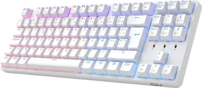 Zdjęcie produktu dla Mechaniczna klawiatura do gier TKL AZERTY przewodowa RGB Hot-Swap biała