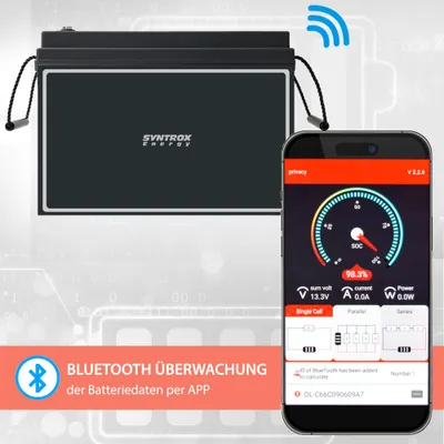 Produktbild von 150Ah 12V Lifepo 4 Lithium Batterie | Akku mit BMS, Bluetooth