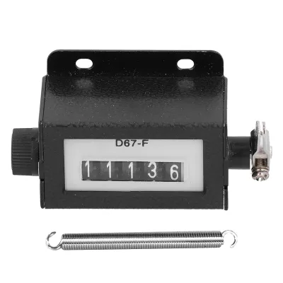 Zdjęcie produktu dla Licznik mechaniczny, 5-cyfrowy, metalowy, ręczne zerowanie, ręczne pociągnięcie, 0-99999, licznik, D67-F