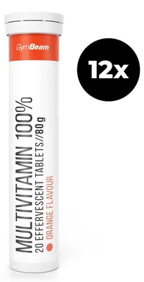 Produktbild von GymBeam - Multivitamin 100 % Brausetabletten, 12 x 20 Tabletten, Orange