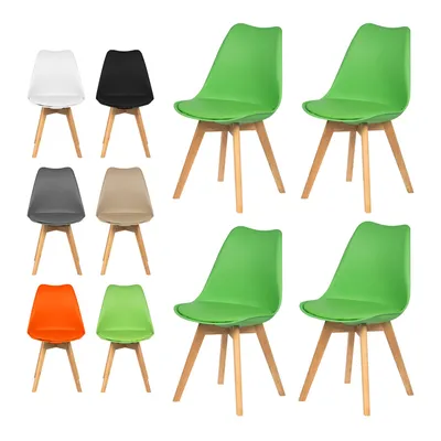 Image de xDays Chaises de Salle à Manger Lot de 4 Vert – Tulip – Pieds en Bois – 120kg