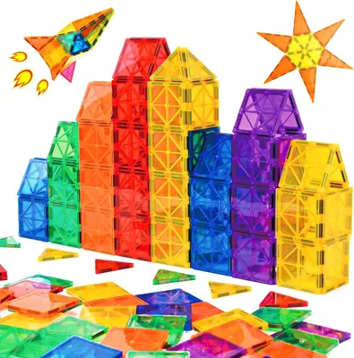 Produktbild von Gemmicc Magnetische Bausteine, Magnetspielzeug für Kinder, STEM-es Lernspielzeug, 3D Magnet-Puzzle & Stapelblöcke für Jungen und Mädchen,