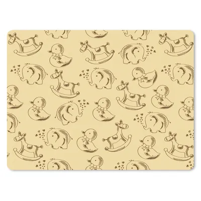 Produktbild von MuchoWow® Mauspad Mousepad Spielzeug - Tiere - Schaukelpferd - Muster 23x19 cm - Mousepads - Maus Mat - Pad - Mausunterlage - Schreibtischunterlage - Mauspad