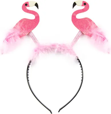 Produktbild von Oblique Unique Haarreif mit Flamingos und Federn Haarreifen für Hawaii Party Karneval Fasching Motto Party