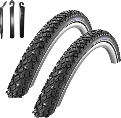 Produktbild von 2 x Schwalbe Winter Fahrradreifen K-Guard Reflex Winterreifen 35-622 (28 x 1,35) inkl. 3 Reifenheber