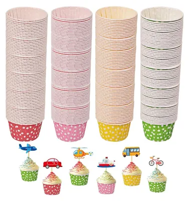 Produktbild von 200 Stück Papier Muffinförmchen, Papier Muffinformen, Muffin Cupcake Formen Backförmchen Muffinformen für Geburtstag Hochzeit Party