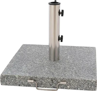 Produktbild von VCM Sonnenschirmständer | 30 kg Granit | poliert grau eckig | 45 x 45 cm Griff