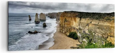 Produktbild von Bild auf Leinwand - Leinwandbild - Strand Ozean Landschaft - 120x50cm - Wand Bild - Wanddeko - Leinwanddruck - Bilder - Kunstdruck - Wanddekoration - Leinwand bilder - Wandkunst - AB120x50-0141