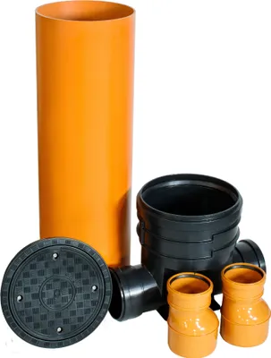 Produktbild von ScarMaxx Schachtsystem, 1m Rohr, H128 cm, B85cm, 2xDN125 - 2xReduzierung 160/125
