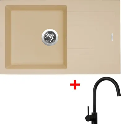 Obrázek produktu pro Sinks LINEA 780 Sahara + Vitalia černá matná