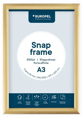 Productafbeelding van EUROPEL 355084 EUROPEL Premium posterlijst, DIN A3, 25 mm, goud