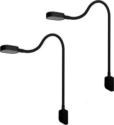 Zdjęcie produktu dla Zestaw lamp przyłóżkowych LED - lampka elastyczna - komfortowe czytanie - zintegrowany port USB-C - 2 sztuki - czarna