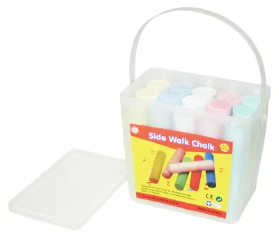 Produktbild von EDUPLAY 130-115 Straßenmalkreide, 5 Farben im Behälter mit Tragegriff, mehrfarbig, 15-teilig (1 Set)