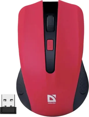 Zdjęcie produktu dla Defender MM-935, Oburęczny, Optyczny, RF Wireless, 1600 DPI, Czerwony