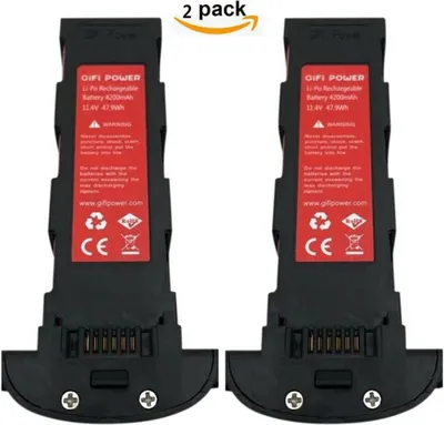 Image de Topchances Pack de 2 batteries Lipo 11,4 V 4200 mAh pour Hubsan H117S Zino GPS RC drone quadricoptère Pièces détachées Batterie 11,4 V pour drone caméra RC
