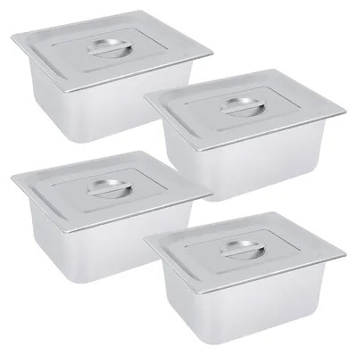 Produktbild von 4-teiliges Edelstahl Hotelpfannen-Set mit Deckeln