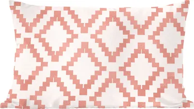 Produktbild von MuchoWow® Zierkissen Sofakissen Wohnzimmer Dekokissen 50x30 cm Muster - Luxus - Weiß - Rosa - Wohnzimmerdekoration - Polster mit Photo