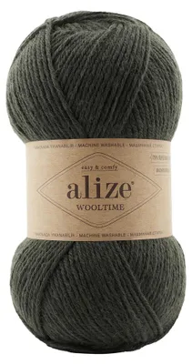 100g Sockenwolle Alize Wooltime 873 tannengrün