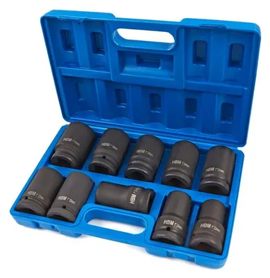 Produktbild von HBM 10-teiliger 1-Zoll-Schlagschrauber-Steckschlüsselsatz
