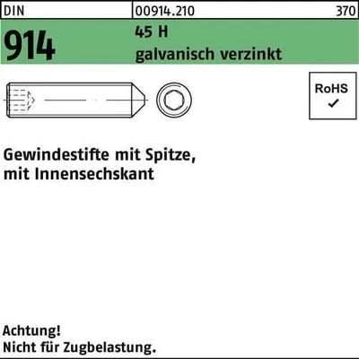 Produktbild von Reyher  Gewindestifte DIN 914 45 H M 10x12 galv. vz (200 Stück)