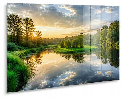Productafbeelding van STYLER Glaswandpaneel 80x120 cm, "Quiet Dusk", modern design, wanddecoratie voor woonkamer, slaapkamer, hal, kantoor, stijlvolle wandversiering