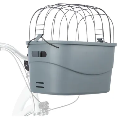 Produktbild von TRIXIE Hundefahrradkorb vorne mit Universal-Halterung und Klickverschluss - grau - 42 × 39 × 30 cm